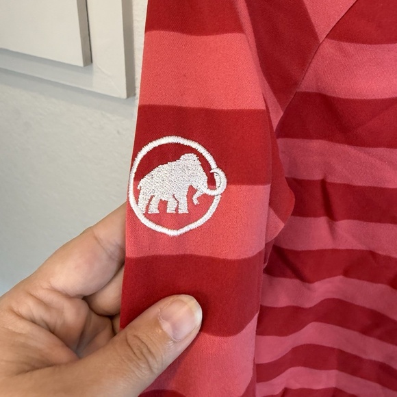 MAMMUT Red Pink Striped Full Zip Sweater longsleeve Size S - Picture 6 of 7